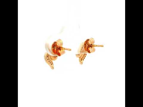 Rose Gold Ribbon Studs