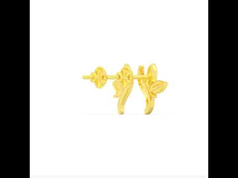 Gleaming Petal 22K Gold Studs