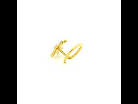 Sparkling Clover Gold Nose Pin