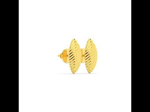 Polished Elegance Gold Foliate Studs 18K