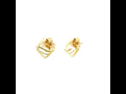 Lustrous Wave 9K Diamond Studs