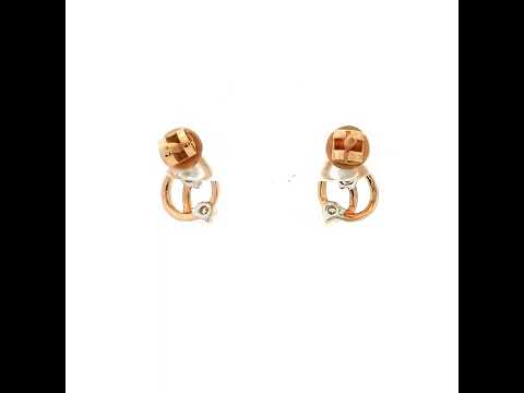 14K Rose Gold Stunning Enigmatic Studs With Precious Diamonds