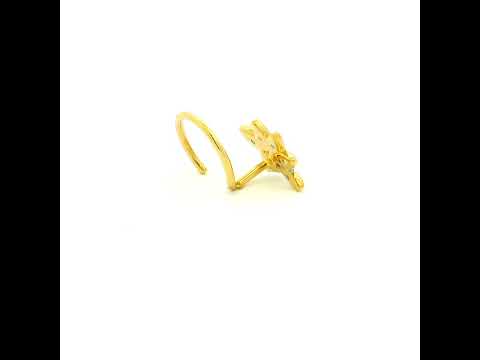 Lotus Shimmer Gold Nose Pin