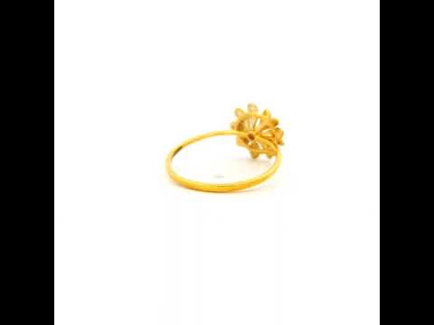 Dazzling Full Blossom Gold Ring for Women