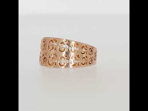 Laser-Crafted Om Rose Gold Band Ring