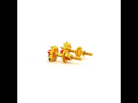 Nine Gemmed Bliss Gold Earrings
