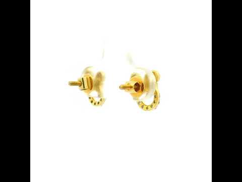 Dainty Shimmering 14K Gold Stud Earrings