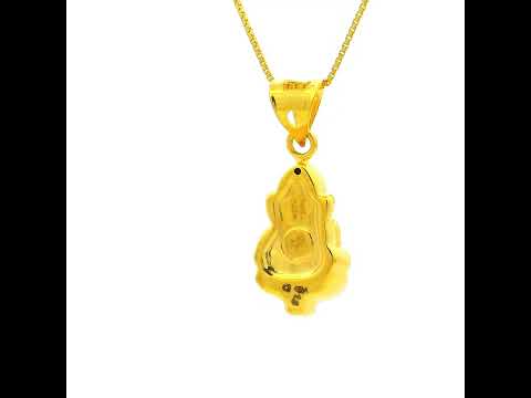 Celestial Dainty Lord Ganesha 22K Gold Pendant