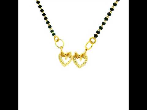 Charming Radiance Heart Design 18K Gold Mangalsutra Pendant