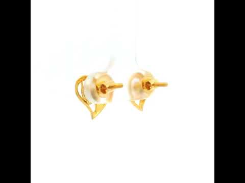 Gleaming Gold Hearts Studs for Women