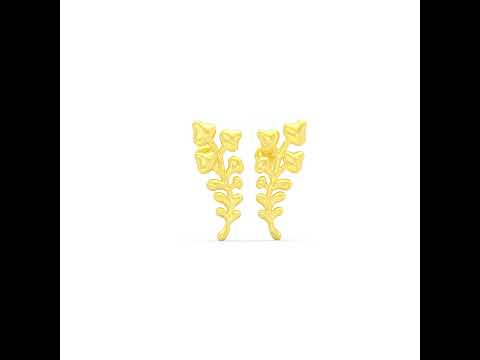 Natural Charm Golden Leaf Studs
