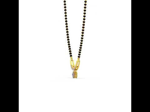 Sparkling Floral 22K Gold Mangalsutra Pendant
