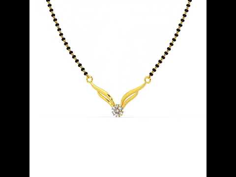 Minimalist Flora Glow 22K Gold Mangalsutra Pendant