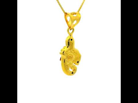 Celestial Grace Ganesh God 22K Gold Pendant