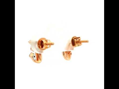 Rosy Wave Gold Studs 14K
