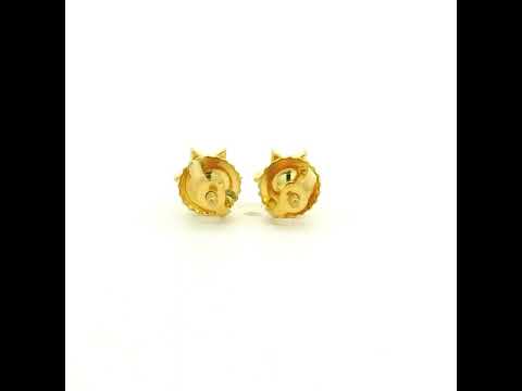 18K Stylish Star Studs With Graceful Pearl