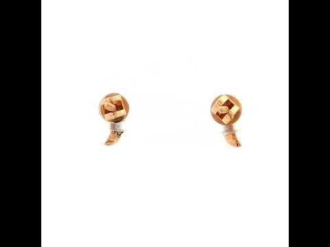 Dazzling Sleek 14K Rose Gold Studs