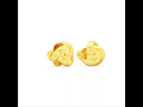 Floral Petal Curve 14K Gold Studs