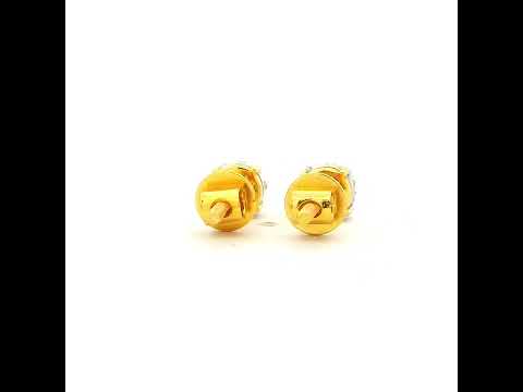 14K Simply Elegant Square Stud Diamond Earrings