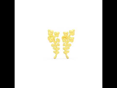 Natural Charm Golden Leaf Studs