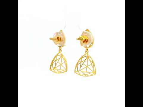 Geometric Glitter Gold Danglers