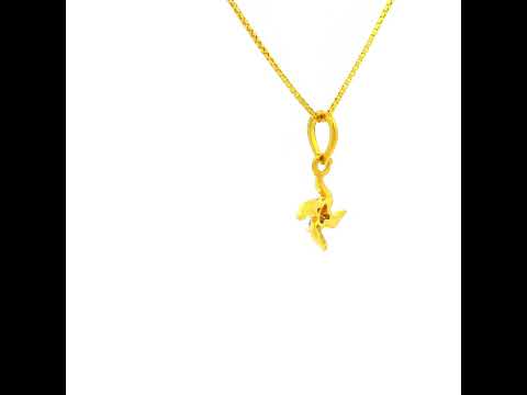 Floral Swastik Gold Pendant