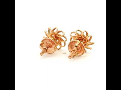 Charming Flower Motif 14K Rose Gold Studs