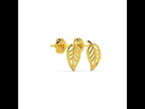Lumi Glow 22K Leafy Gold Studs