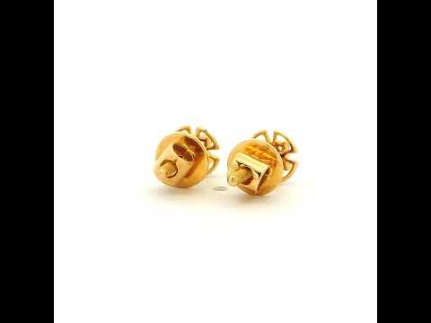 14K Gold Clover Stud Earrings With Charming Grace
