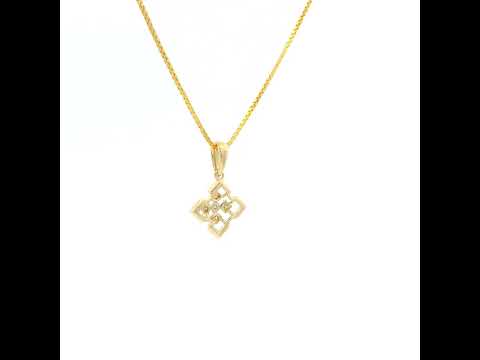 Dazzling Clover Diamond Pendant 14K