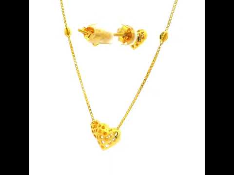 Glimmering Hearts Gold Necklace