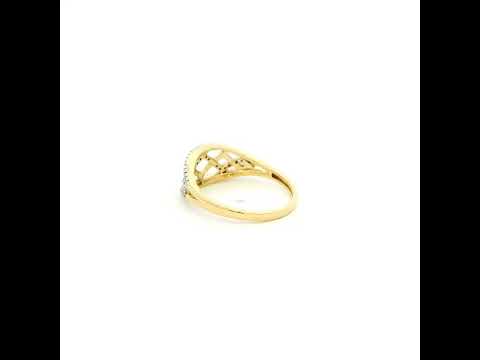 Criss-Cross Dazzle 9K Diamond Ring