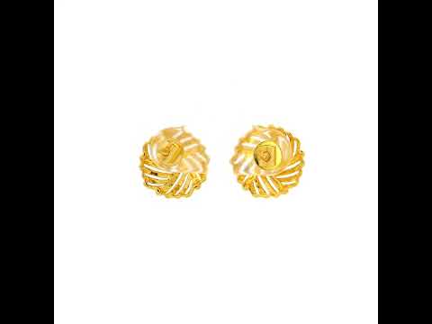 Geometric Swirls Gold Studs