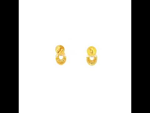 Oval Glitter Gold Studs