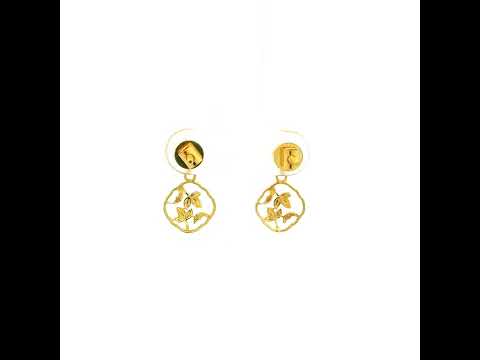 Modest Flora Charm 14K Gold Danglers