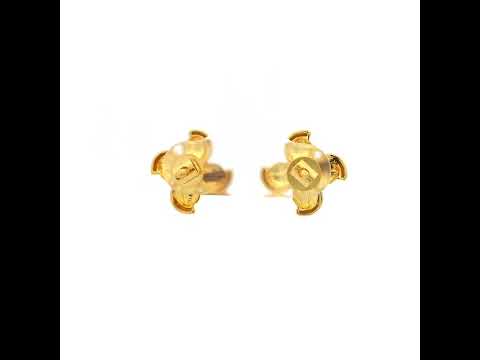 Glossy Floral Grace Gold Earrings for Women