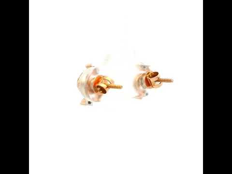 14K Rose Gold Studs With Beautiful Charm
