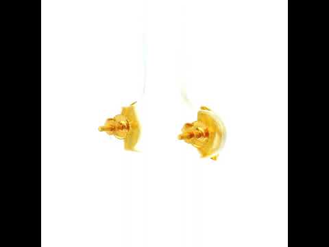 22K Gold Leaf Stud Earrings For Daily Elegance