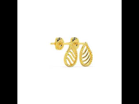 Modest Paisley Groove 14K Gold Studs