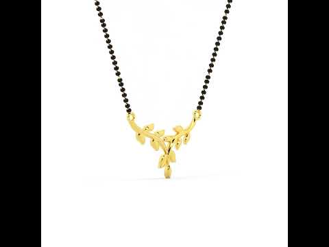 Gleaming 22K Golden Vine Mangalsutra Pendant
