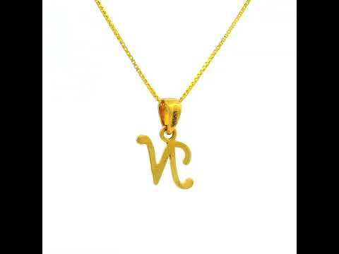 Nostalgia "N" Letter Gold Pendant