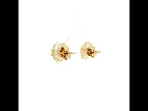 Dazzling Floral Charm Diamond Studs 9K