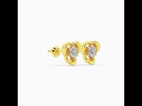 Glistening Blossom Gold Studs