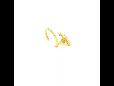Twinkling Clover Gold Nose Pin