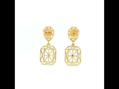 Edge Geometric Gold Studs