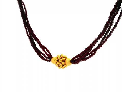 Maroon Majesty Gold Mala