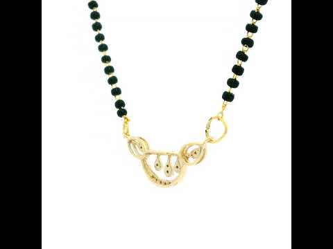 Glazed Grace 9K Diamond Mangalsutra Pendant