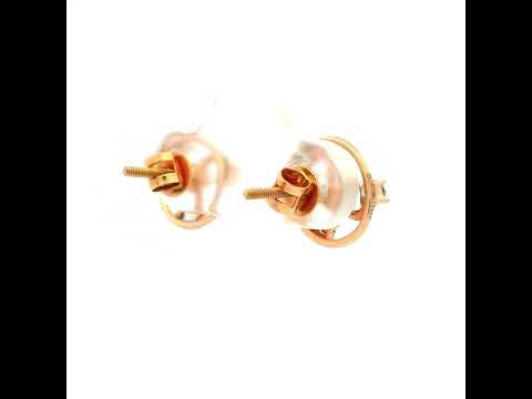 Bold Blossom Orb Design Gold Studs 14K