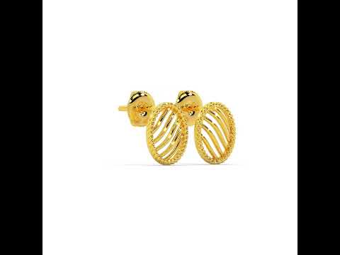 Glorious Gleaming Orb 22K Gold Studs
