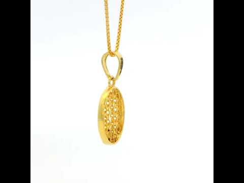 Radiant Oblong Gold Pendant